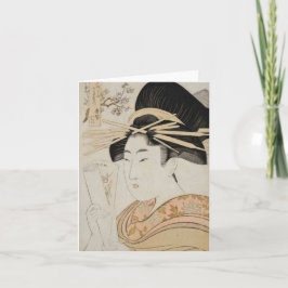 Schilderen door Kitagawa Utamaro Blank Note Card Kaart