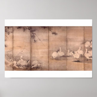 Schilderen door Miyamoto Musashi, c. jaren '1600 Poster