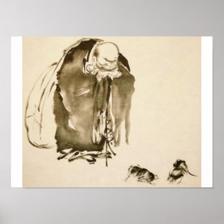 Schilderen door Miyamoto Musashi, c. jaren '1600 Poster