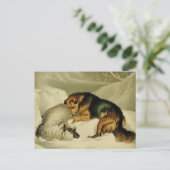  schilderen: Duitse herder in de sneeuw Briefkaart (Staand voorkant)