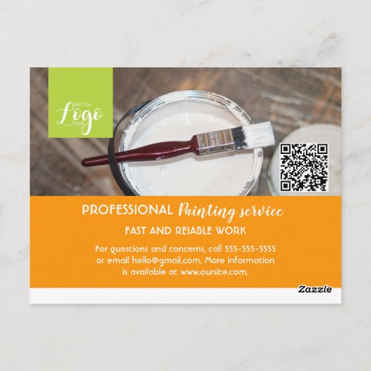 Schilderen en versieren van de handymanflyer briefkaart (Achterkant)