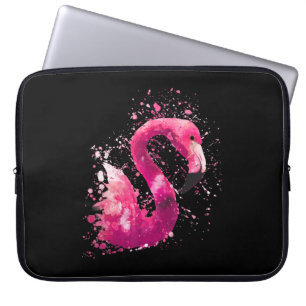 Schilderen Flamingo roze Waterverf schilderij ca Laptop Sleeve