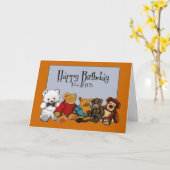 Schilderen: Gevulde dieren: Birthday van ons allem Kaart (Gele Bloem)