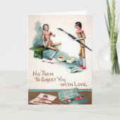  Schilderen Houten Poppen Vakantie Kaart (Voorkant)