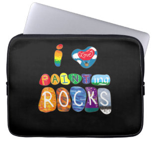Schilderen I Love Rock Painting Funny Rock Paint Laptop Sleeve