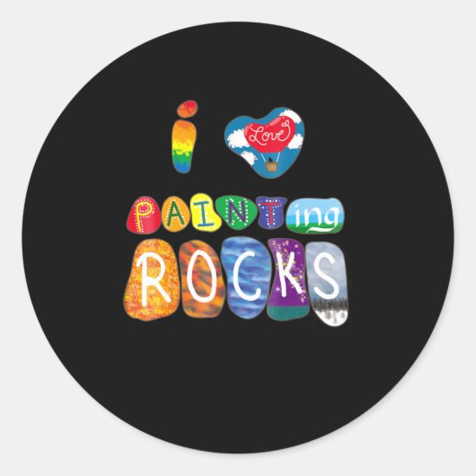 Schilderen | I Love Rock Painting Funny Rock Paint Ronde Sticker (Voorkant)