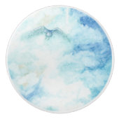 Schilderen in blauwe en witte hemel keramische knop (Voorkant)