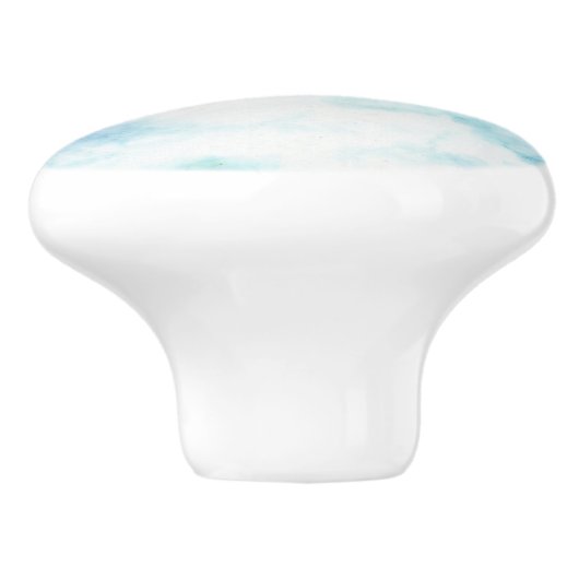 Schilderen in blauwe en witte hemel keramische knop (Zijkant)