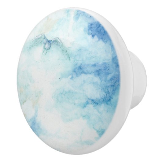 Schilderen in blauwe en witte hemel keramische knop (Rechts)