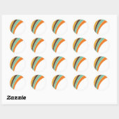 Schilderen in retrokleuren ronde sticker (Vel)