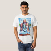 Schilderen Indianen Sjabloon Mannen Modern T-shirt (Voorkant volledig)