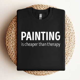 Schilderen is goedkoper dan therapie Grappig Schil T-shirt