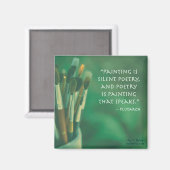 Schilderen is stille poëzie Plutarchus Quote Magne Magneet (Voorkant / Achterkant)