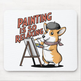 Schilderen is zo ontspannend, Corgi Artist Muismat