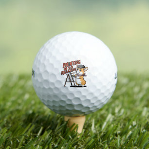 Schilderen is zo ontspannend, Corgi kunstenaar gol Golfballen