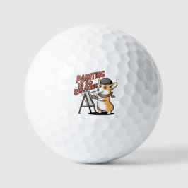 Schilderen is zo ontspannend, Corgi kunstenaar gol Golfballen