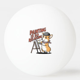 Schilderen is zo ontspannend, Corgi-kunstenaar Pingpongbal