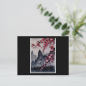 Schilderen | Japanse kunst Cherry Blossom Mountain Briefkaart (Staand voorkant)
