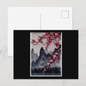 Schilderen | Japanse kunst Cherry Blossom Mountain Briefkaart (Voorkant / Achterkant)