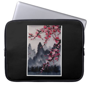 Schilderen Japanse kunst Cherry Blossom Mountain Laptop Sleeve