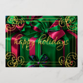 Schilderen Kerstcadeaus Smaragd Groen Bourgondië Folie Feestdagenkaart (Voorkant)