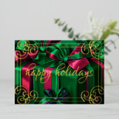 Schilderen Kerstcadeaus Smaragd Groen Bourgondië Folie Feestdagenkaart (Staand Voorkant)