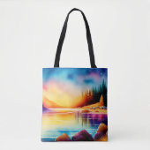 Schilderen Lake House door Water-86745 Tote Bag (Voorkant)