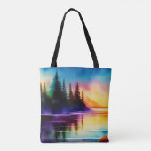 Schilderen Lake House door Water-86745 Tote Bag (Achterkant)