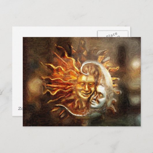 Schilderen : Lunar Loves Solar Briefkaart (Voorkant / Achterkant)