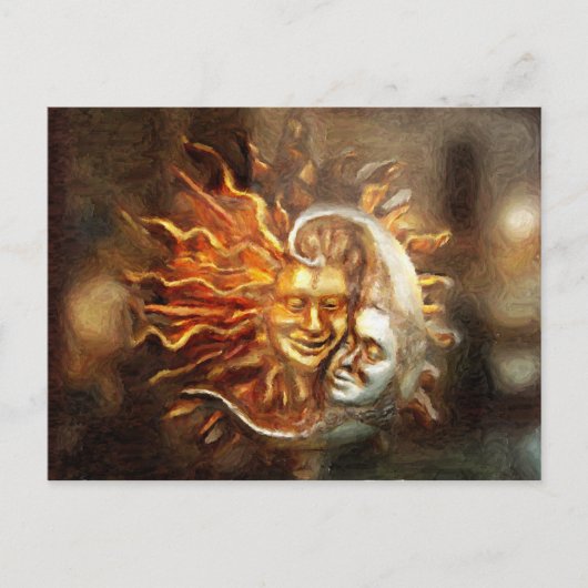 Schilderen : Lunar Loves Solar Briefkaart (Voorkant)