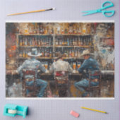 Schilderen Mannen bij Westerne Saloon Decoupage Tissuepapier (Craft)