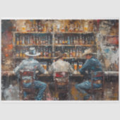  Schilderen Mannen bij Westerne Saloon Decoupage Tissuepapier (Voorkant)