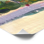 Schilderen, meisje siltrite op Europese middeleeuw Perfect Poster (Hoek)