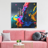 Schilderen met bericht om water te besparen canvas afdruk (Insitu (Woonkamer))