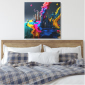 Schilderen met bericht om water te besparen canvas afdruk (Insitu (Slaapkamer))