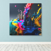 Schilderen met bericht om water te besparen canvas afdruk (Insitu (Houten vloer))