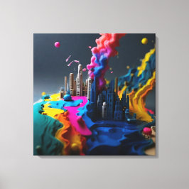 Schilderen met bericht om water te besparen canvas afdruk