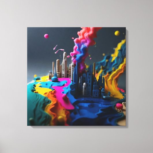 Schilderen met bericht om water te besparen canvas afdruk (Voorkant)