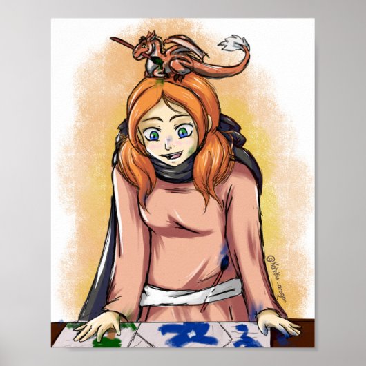 Schilderen met een draak poster (Voorkant)
