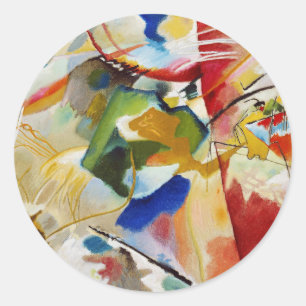 Schilderen met Groen Centrum door Wassily Kandinsk Ronde Sticker