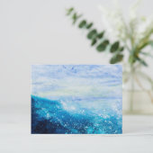 Schilderen met oceaangolven, schuim met zee briefkaart (Staand voorkant)