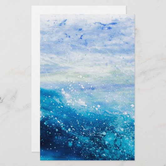 Schilderen met oceaangolven, schuim met zee briefpapier (Voorkant / Achterkant)