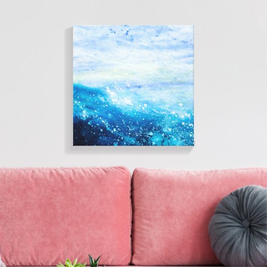 Schilderen met oceaangolven, schuim met zee canvas afdruk (Insitu (Woonkamer))