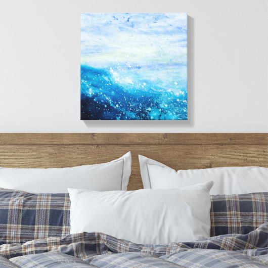 Schilderen met oceaangolven, schuim met zee canvas afdruk (Insitu (Slaapkamer))