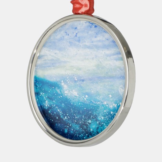 Schilderen met oceaangolven, schuim met zee metalen ornament (Links)