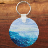 Schilderen met oceaangolven, schuim met zee sleutelhanger (Voorkant)
