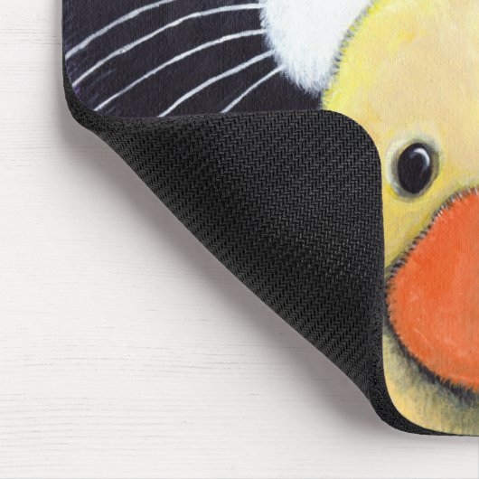 Schilderen met scared Tuxedo Cat en Cudly Duck Muismat (Hoek)