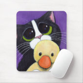 Schilderen met scared Tuxedo Cat en Cudly Duck Muismat (Met muis)