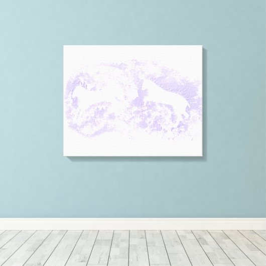 Schilderen met springpaarden canvas afdruk (Insitu (Houten vloer))