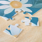 Schilderen met witte bloemen legpuzzel (Zijkant)